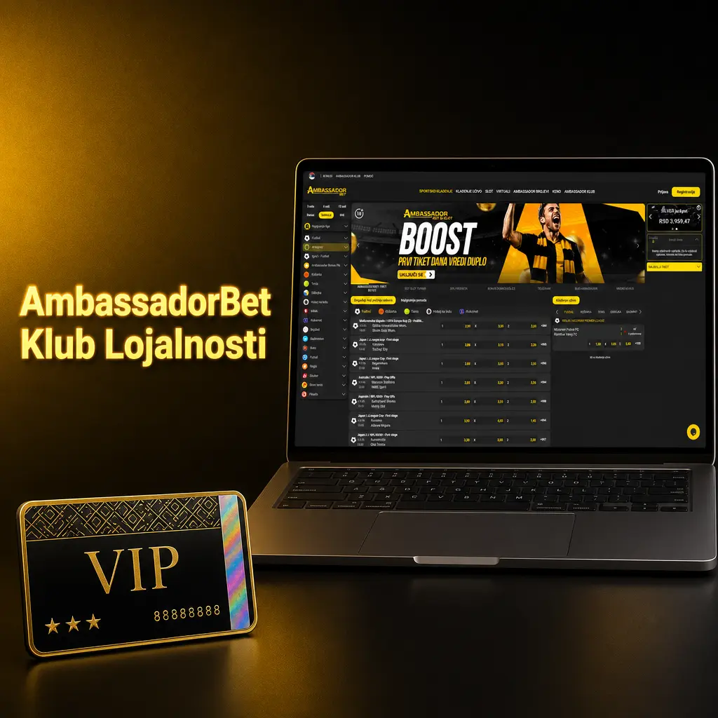 AmbassadorBet klub lojalnosti sa 5 nivoa nagrada, cashbackom i VIP pogodnostima za redovne igrače