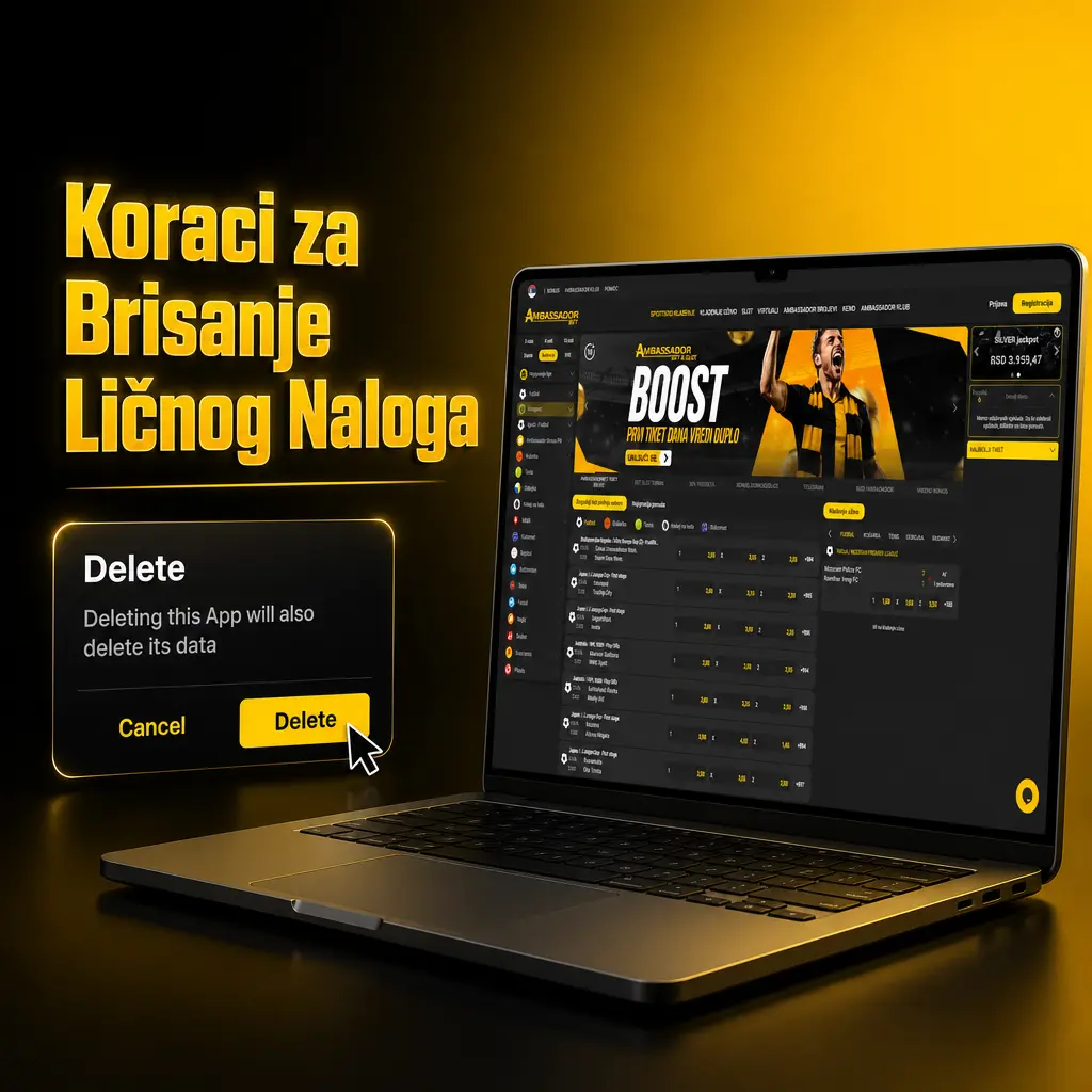 Uputstvo za brisanje ličnog naloga: kontakt podrške, potvrda identiteta i čekanje potvrde u roku od 48 sati.