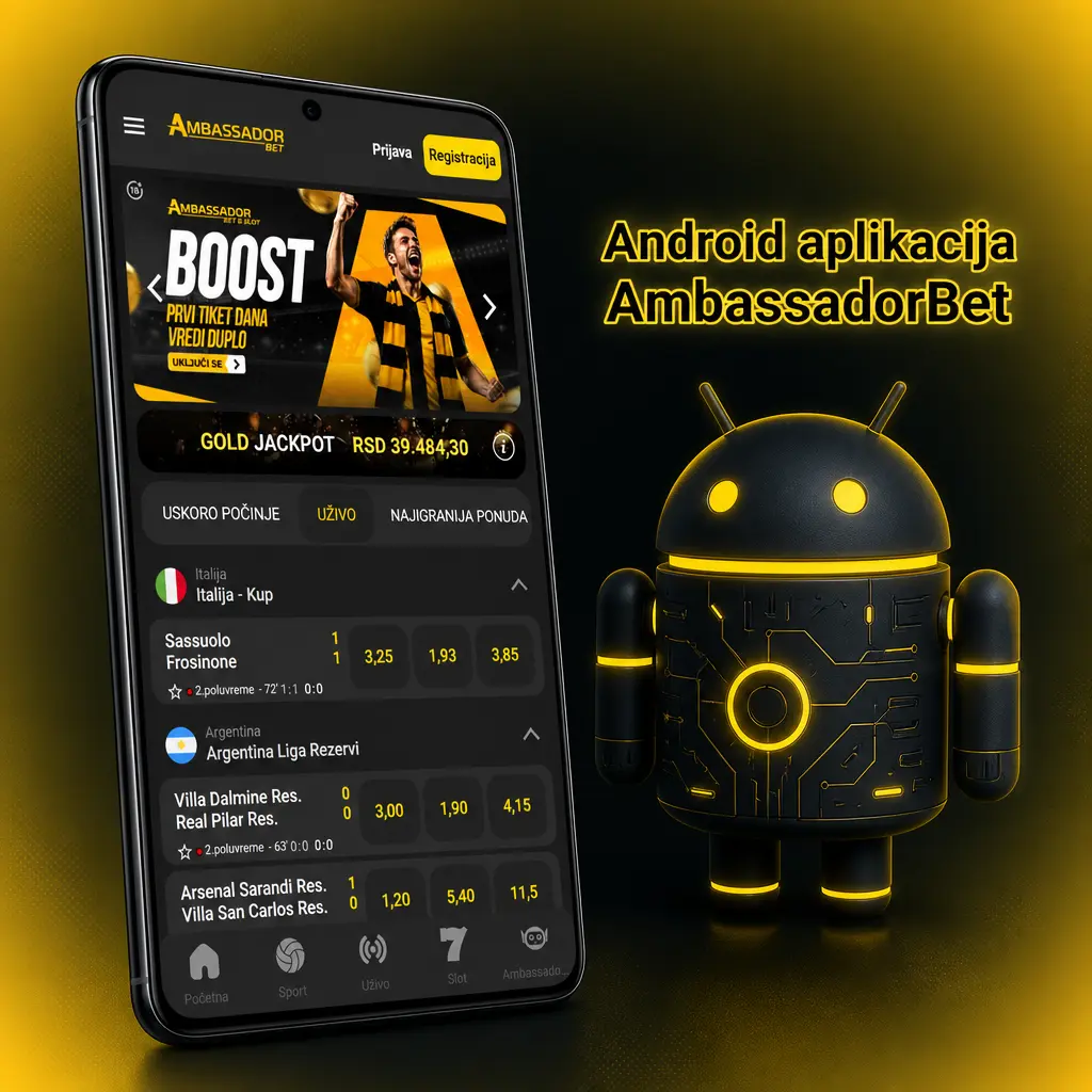 AmbassadorBet Android aplikacija za klađenje – preuzimanje i instalacija APK fajla na pametnom telefonu